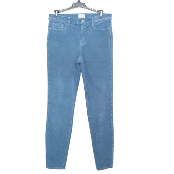 J Crew Women's  Lookout High Rise Skinny Blue Corduroy Pants Size… - Picture 1 of 9